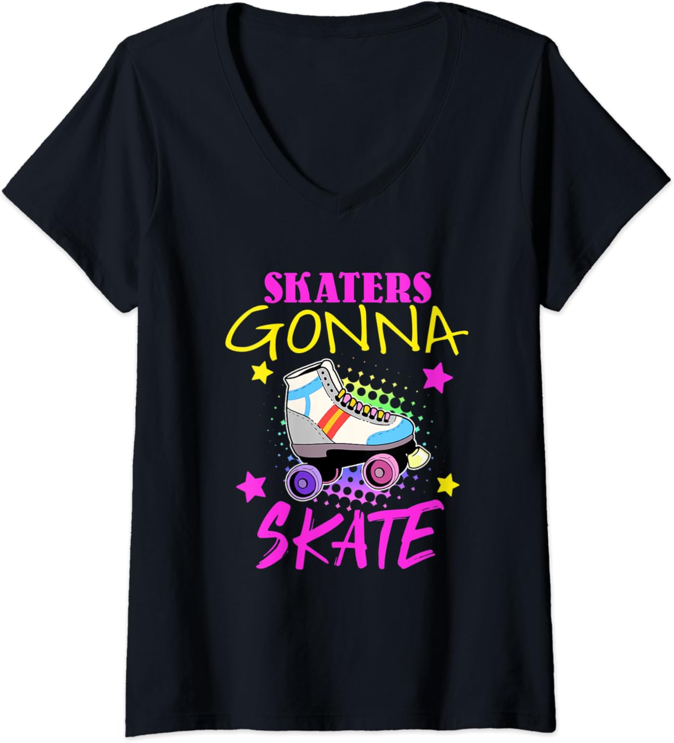 Womens Womens Roller Skating Gift Design Roller Skate VNeck TShirt